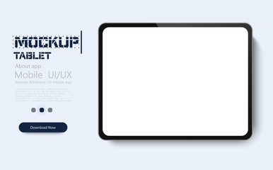 Aufkleber - Realistic Tablet  with white screen isolated on background. Can use for template, project, presentation or banner. Electronic gadgets, device Set Mock Up. Vector Illustration.