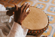 Djembe Playing In Morocco, Africa.