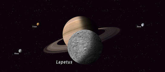 Wall Mural - lapetus saturn satellite