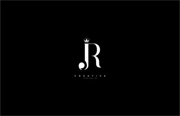 Aufkleber - Initial Letter JR Monogram with Crown Logotype
