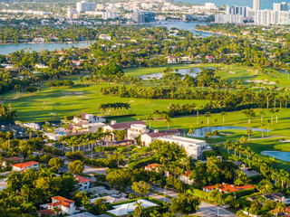 Wall Mural - Aerial photo Miami Beach La Gorce country club golf course landscape