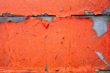 Wall Mural - grunge concrete wall texture peeling paint, old cracked wall peach or pink colored