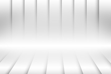 Wall Mural - abstract white pattern background, line art with shadow on stage.