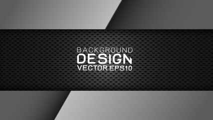 Poster - vector design trendy and technology background concept. metal frame border dimension by carbon fiber