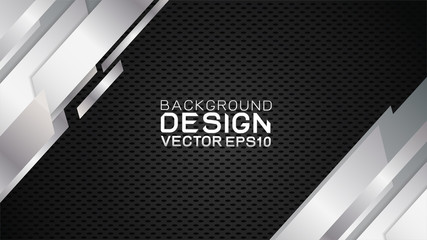 Wall Mural - vector design trendy and technology background concept. metal frame border dimension by carbon fiber