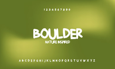 Poster - Boulder handwritten alphabet vector sans serif font design