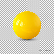 Yellow Realistic Ball Vector .Isolated Sphere For Advertising And Lettering.