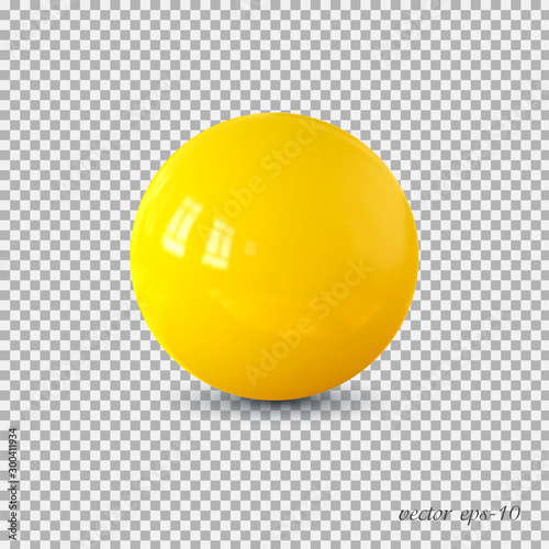 Fotografía Yellow realistic ball vector