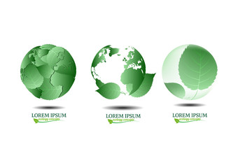 Ecology vector logo design .