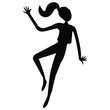 Silhouette noire vectorielle danseuse femme