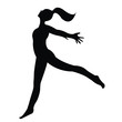Silhouette vectorielle de femme danseuse envol 