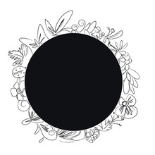 Logo Cercle Rond Floral Et Décoratif