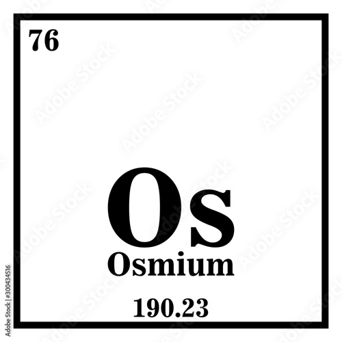 Osmium on the periodic table of the elements - Buy this stock photo and explore