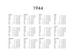 Calendar of year 1944