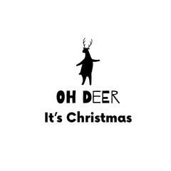 Wall Mural - Oh Deer. Merry Christmas quote