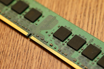 Canvas Print - RAM memory in detail lying on the table.