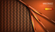 Abstract luxury brown background overlap layer on dark space with metallic lines combinations for use element landing page, banner, brochure, and flyer.