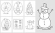 Big set - christmas coloring pages - doodle