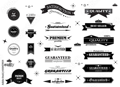 Retro Banner And Ribbon Design Elements Retro Banners And Labels