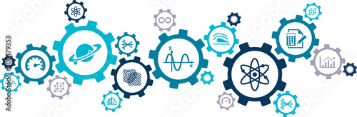 Cuadros en Lienzo physics & engineering science concept / science education - vector illustration