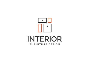 Wall Mural - simple minimalist furniture interior logo design with flat vector graphics