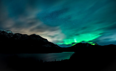 Canvas Print - Northern Lights in Banff Canada 