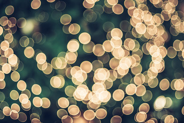 Leinwandbilder - Abstract blur decoration ball and light string on christmas tree with bokeh light background.winter holiday seasonal