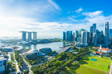 Fototapeta Na drzwi - Beautiful architecture building exterior cityscape in Singapore city skyline