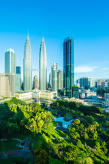 Beautiful architecture building exterior city in kuala lumpur skyline