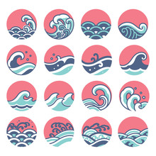 Water Wave Icon Set