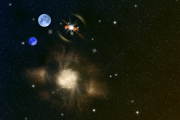 Wall Mural - comet hit the planet.