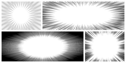 Wall Mural - radial oval manga speed line