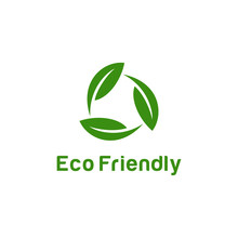 Logo Design Concept Related To Ecology And Recycle With Text "Eco Friendly"