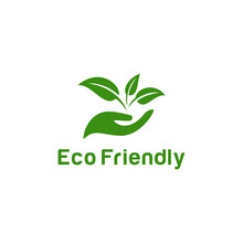 Logo Design Concept Related To Ecology And Recycle With Text "Eco Friendly"