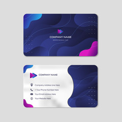 Modern Business Card With Gradient Abstract Liquid Background Texture