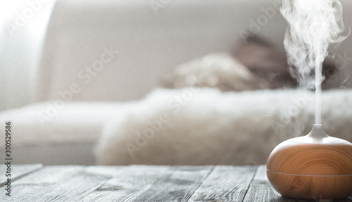 Fotomural Humidifier on the table in the living room.