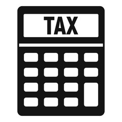 Poster - Tax calculator icon. Simple illustration of tax calculator vector icon for web design isolated on white background