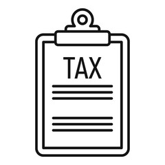 Poster - tax clipboard icon. outline tax clipboard vector icon for web design isolated on white background