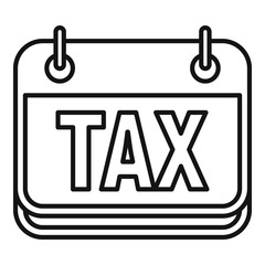 Poster - tax calendar date icon. outline tax calendar date vector icon for web design isolated on white backg