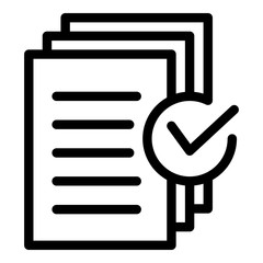 Poster - Document approved request icon. Outline document approved request vector icon for web design isolated on white background