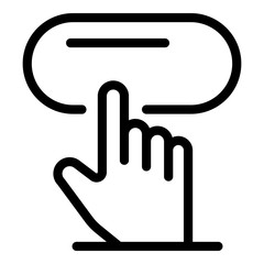 Poster - Click cursor request icon. Outline click cursor request vector icon for web design isolated on white background
