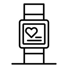 Poster - Heart monitor bracelet icon. Outline heart monitor bracelet vector icon for web design isolated on white background