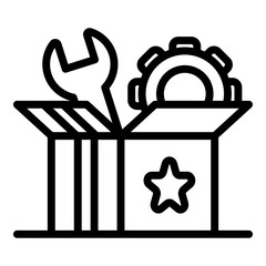 Poster - Startup carton box icon. Outline startup carton box vector icon for web design isolated on white background