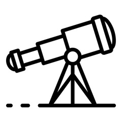 Poster - Telescope icon. Outline telescope vector icon for web design isolated on white background