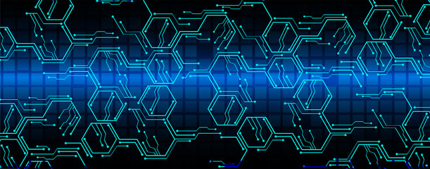 blue cyber circuit future technology concept background
