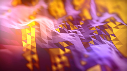 Fototapete - abstract pattern mosaic colorful purple-yellow, blurred image, computer graphics