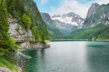 Wall Mural - Alpine lake Langbathseen in Austria