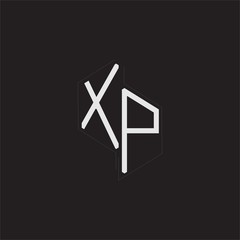 Wall Mural - XP Initial Letters logo monogram with up to down style isolated on black background