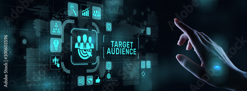 Fotomural Target audience customer segmentation marketing strategy concept on virtual screen