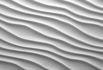 Wall Mural - white wave pattern background. 3d render illustration. illustration.